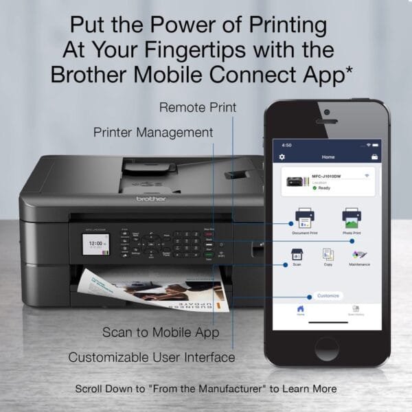 Brother MFC-J1010DW Wireless Color All-in-One Printer - Image 3